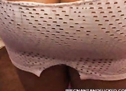 Pregnant Ebony Showing Off Her Cooze