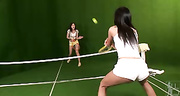 Sapphic sex on a tennis court