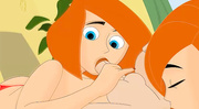 Kim Possible rims ass while her mum's sucking cock