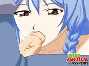 Blue haired hentai minx