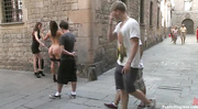 Busty chick fucked in public