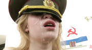 Horny Russian military men fuck hard slim blonde teeny