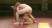 Dirty latinos with a beard get face and assfucked on the fighting ring