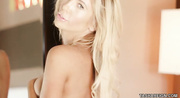 Hot honey flavored blonde admires and pleases her sensuous sweet body